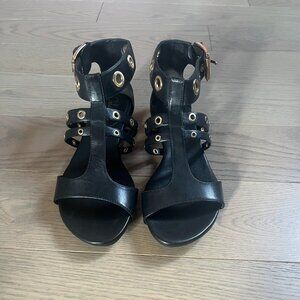 Cole Haan Nike Air Black and Gold Sandals